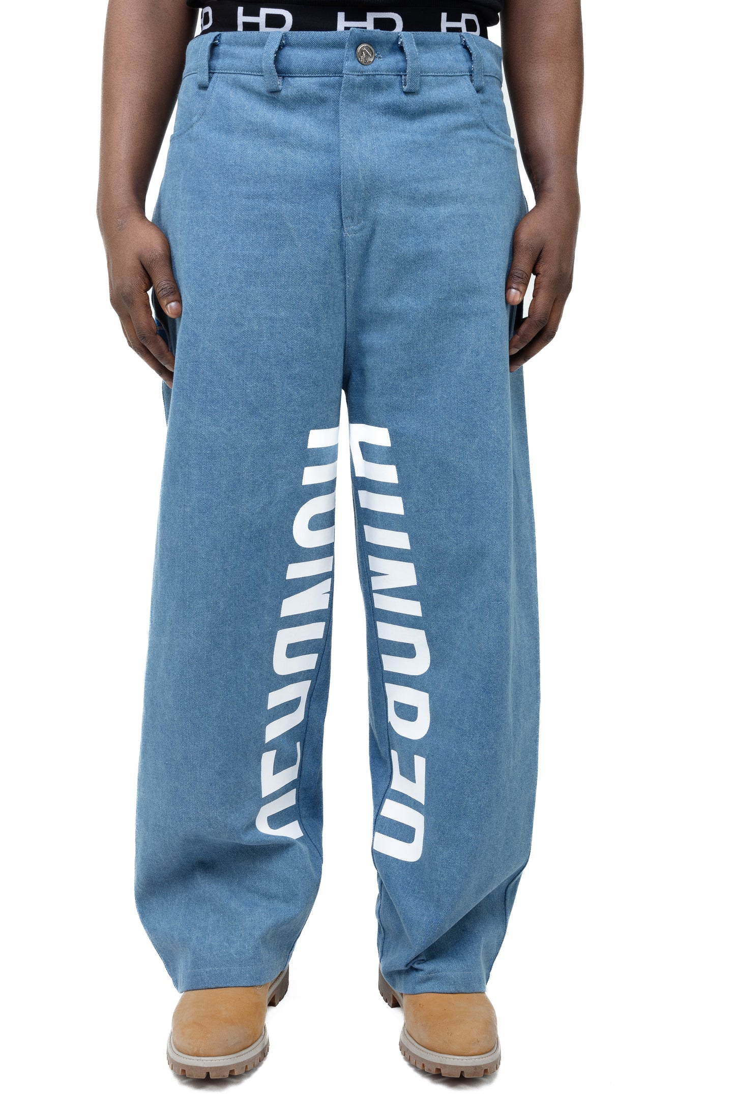 Bold Line Baggy Flare Denim Jeans