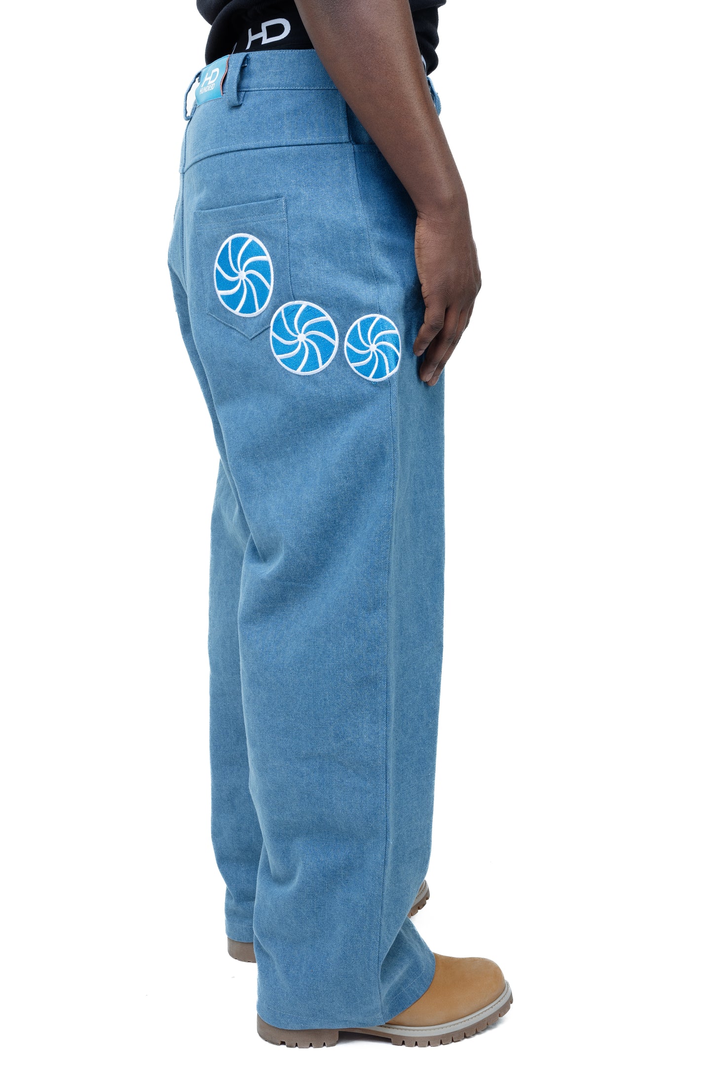 Bold Line Baggy Flare Denim Jeans