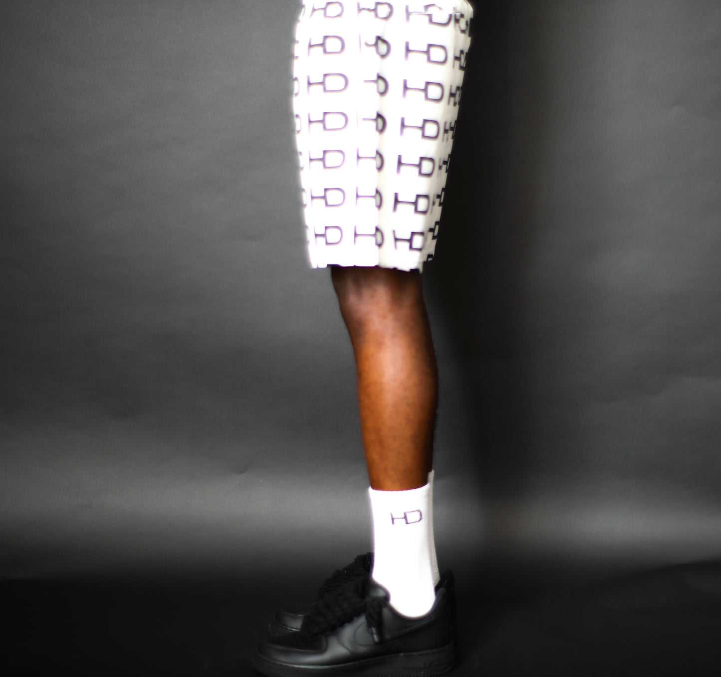 Hundrǝd White Monogram Shorts