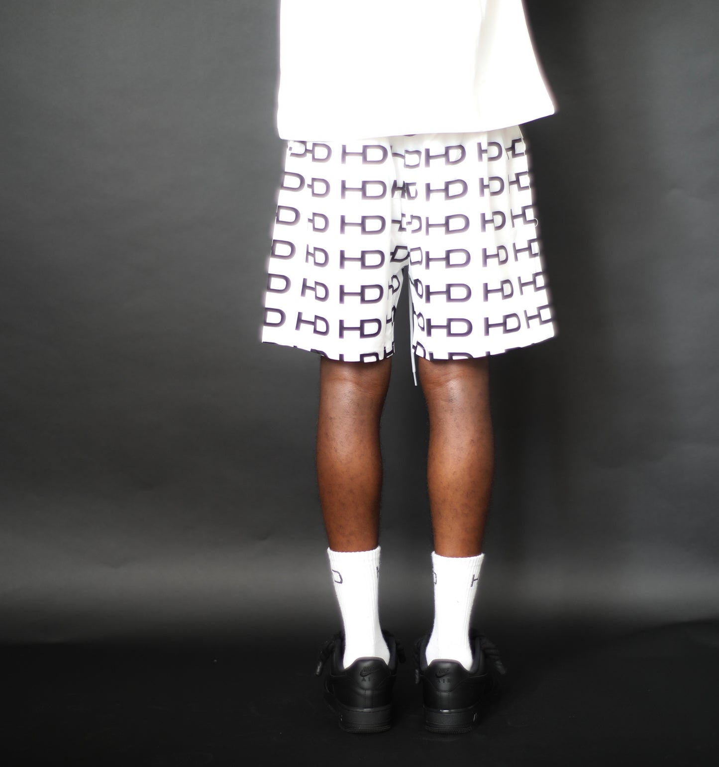 Hundrǝd White Monogram Shorts