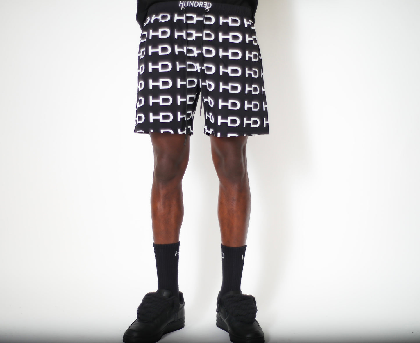 Hundrǝd Black Monogram Shorts