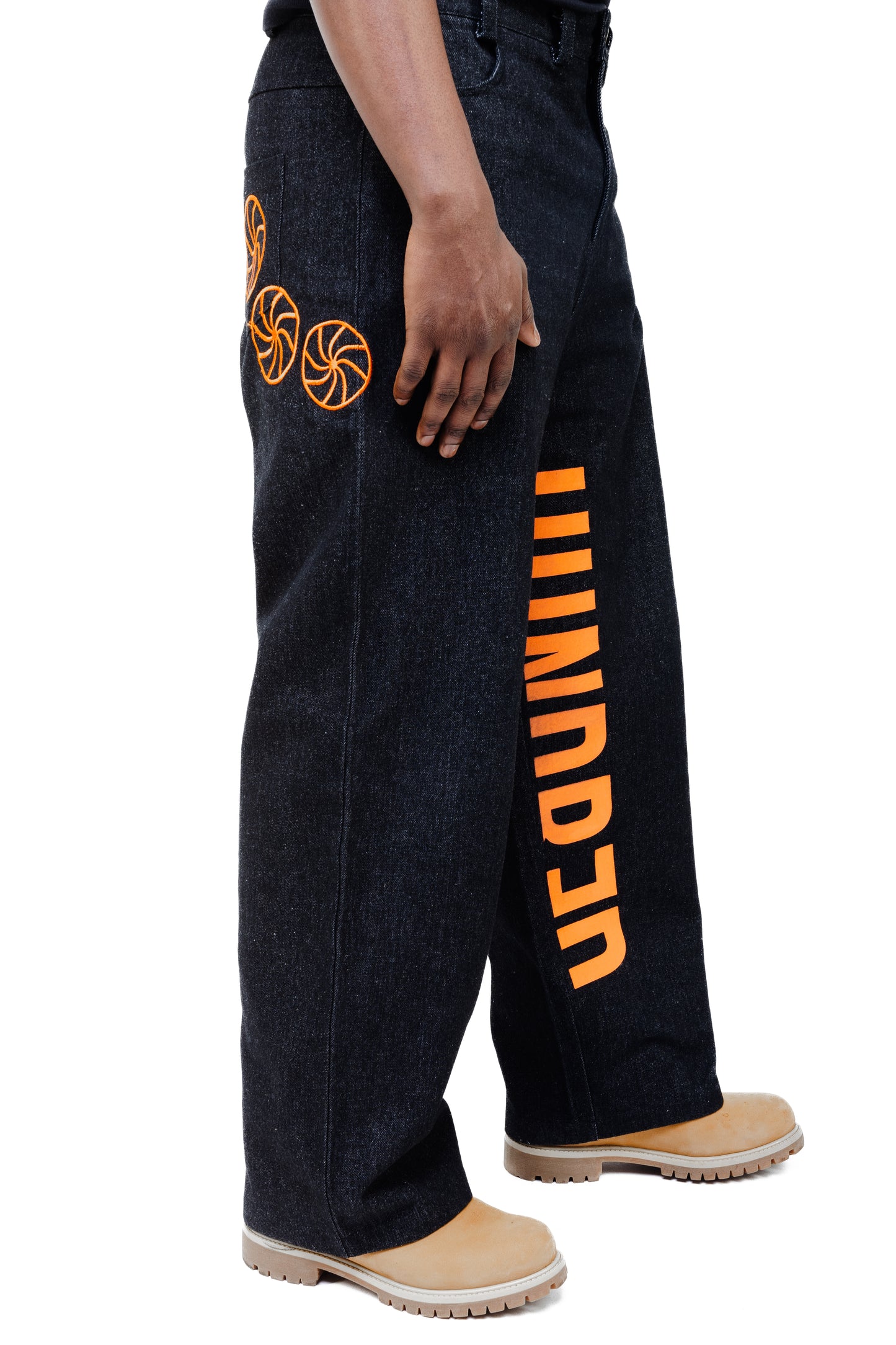 Bold Line Baggy Flare Denim Jeans